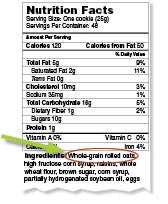 Nutrition Facts - Whole Grain