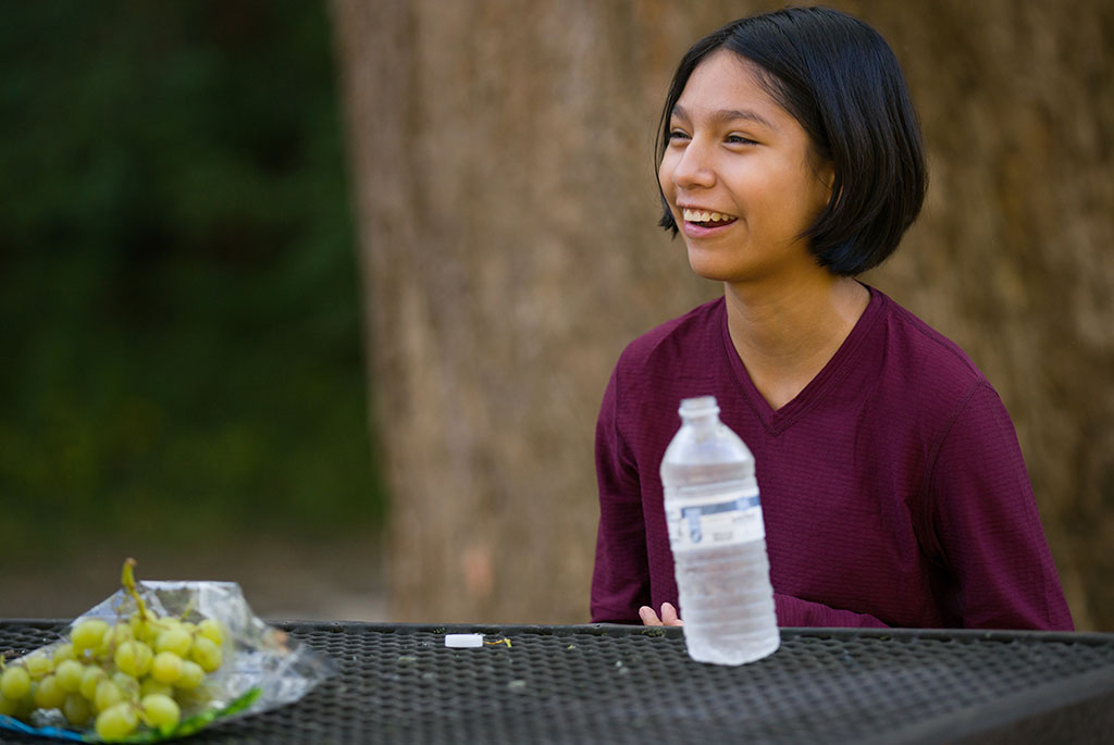 Young girl laughing