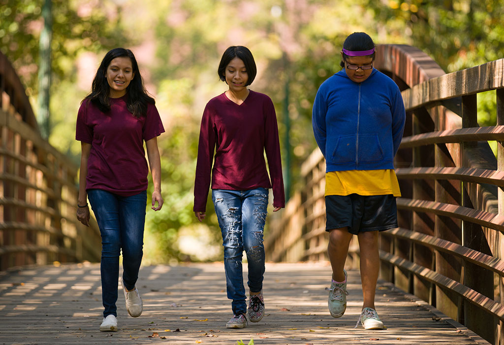 Kids walking